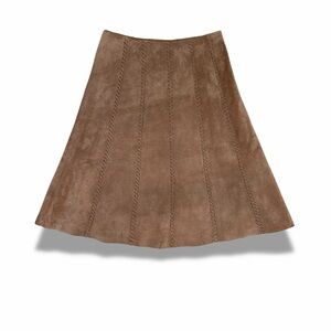 Liz Claiborne Suede Panel Skirt, taupe, sz12